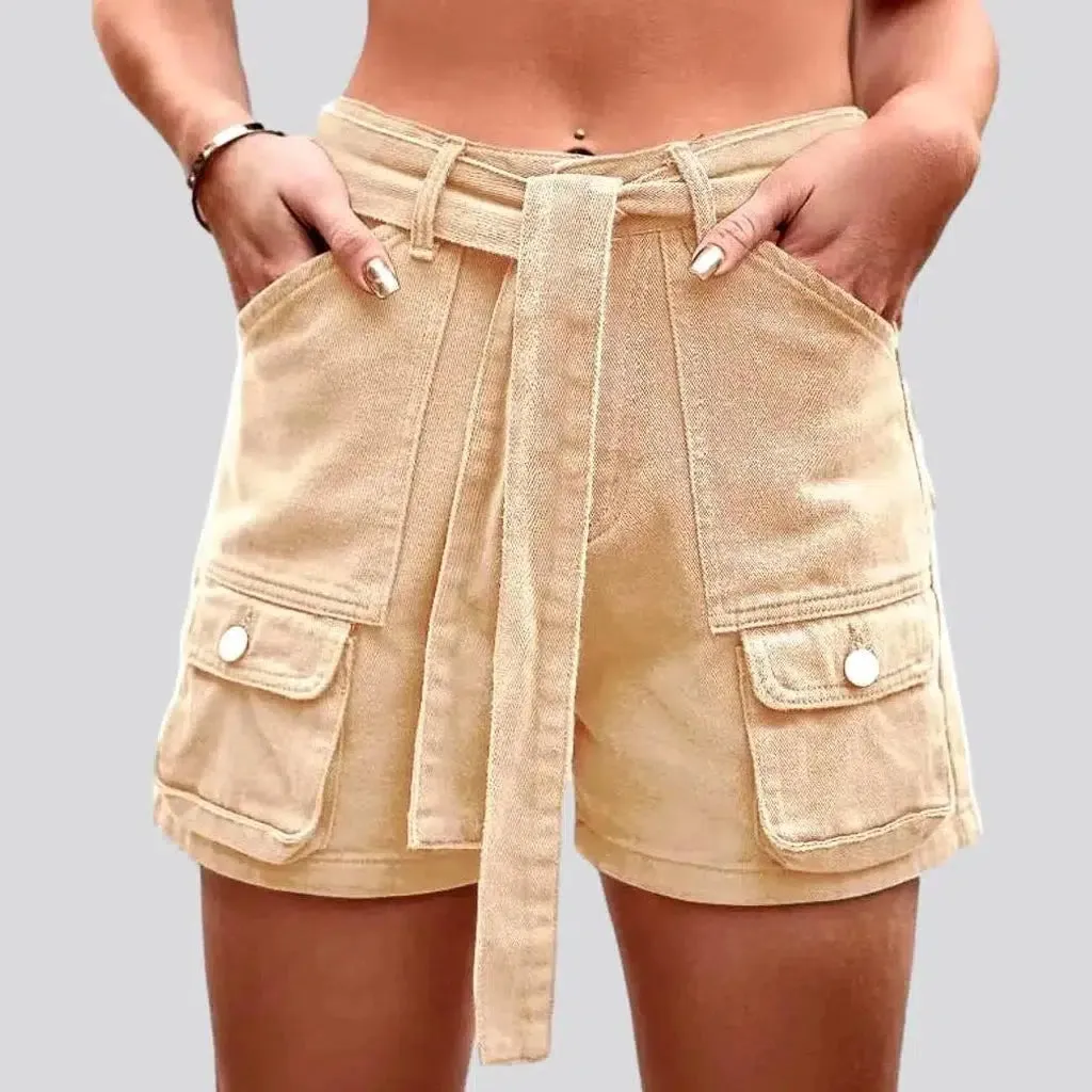 Color fashion denim shorts