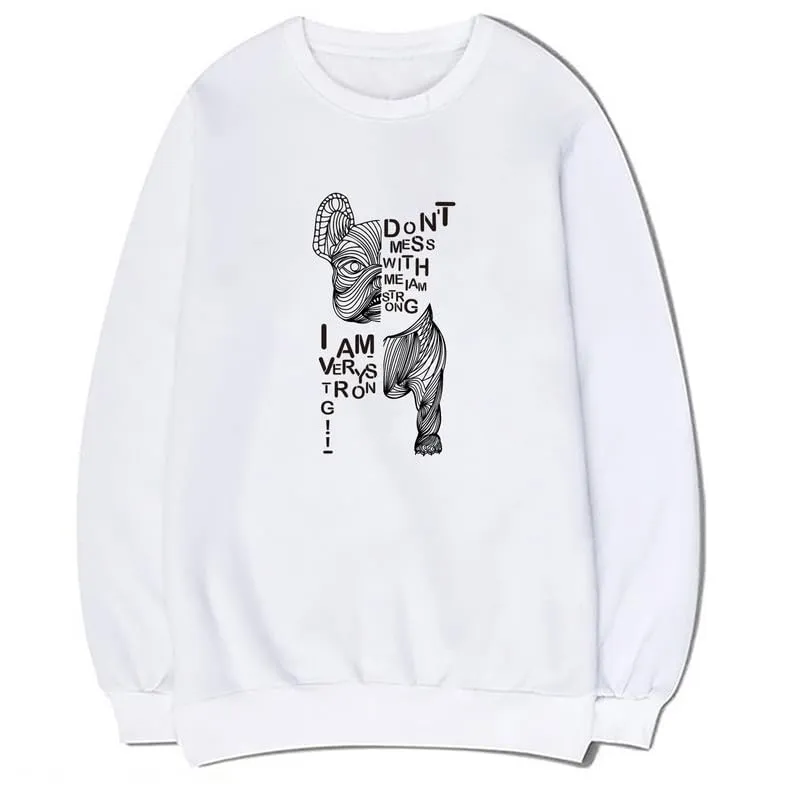 CORIRESHA Unisex Funny Dog Sweatshirt Crewneck Long Sleeve Casual Letter Pullover