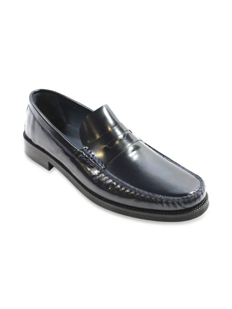 Cornetto Vellapais Leather Penny Loafers in Dark Brown