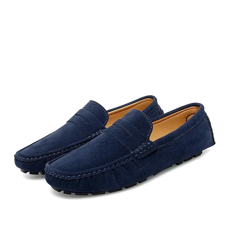 Couple Casual Shoes Slip-on Handmade Comfortable Breathable High Quality Pu Leather Loafers Fashion Size 35-48