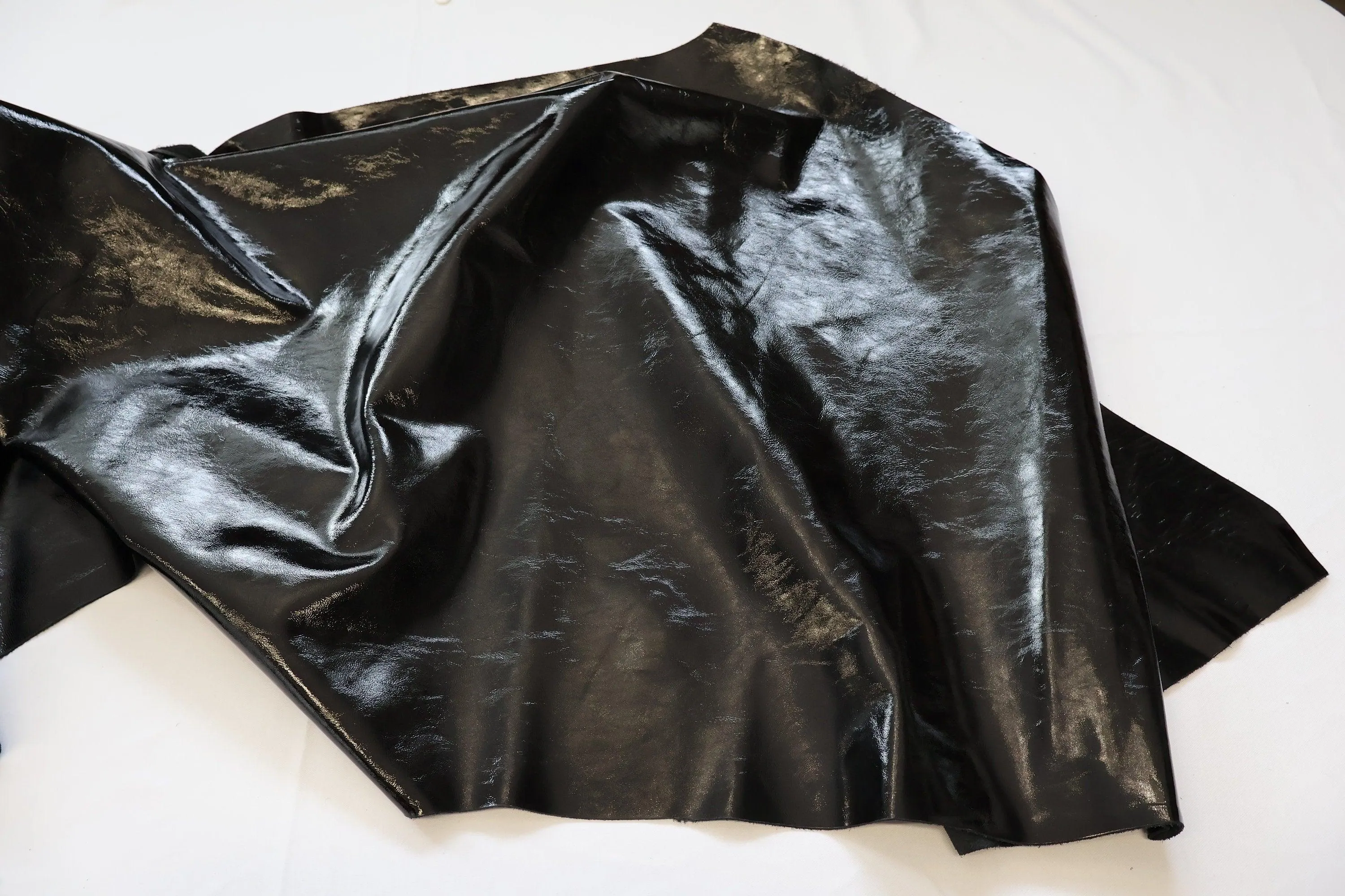 Cow Patent leather, Genuine cowhide soft and glossy leather, thickness 1,1-1,3mm(3 oz)