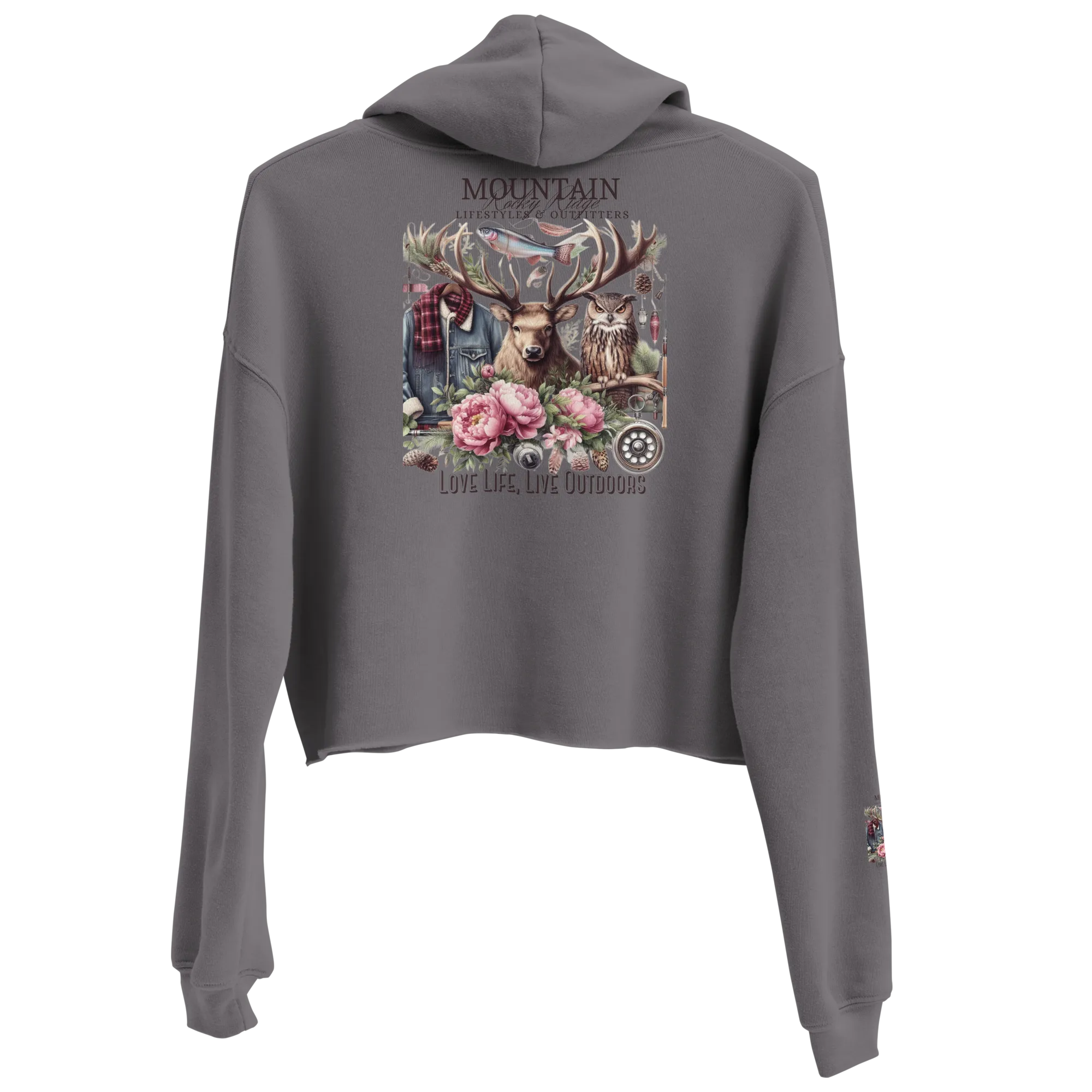 Crop Hoodie Exclusive Love Life Live Outdoors MRRL&O Print Designs