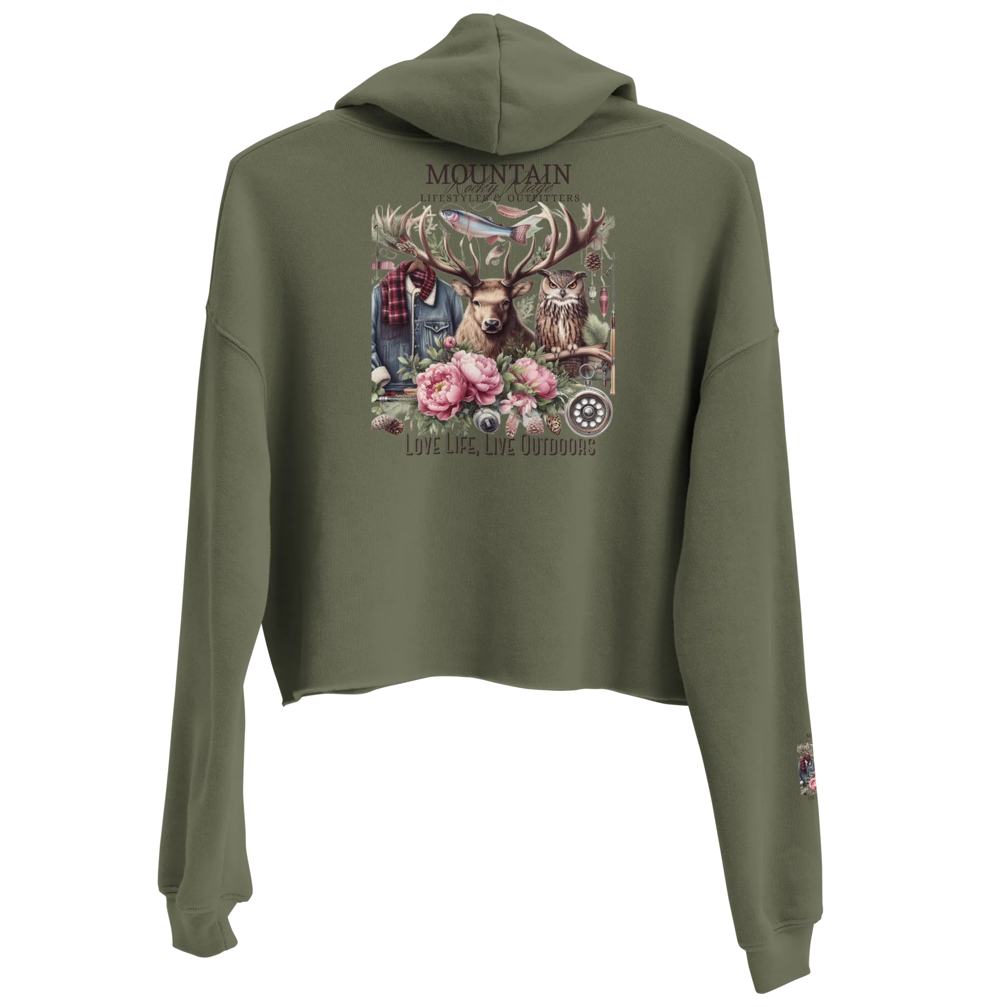 Crop Hoodie Exclusive Love Life Live Outdoors MRRL&O Print Designs