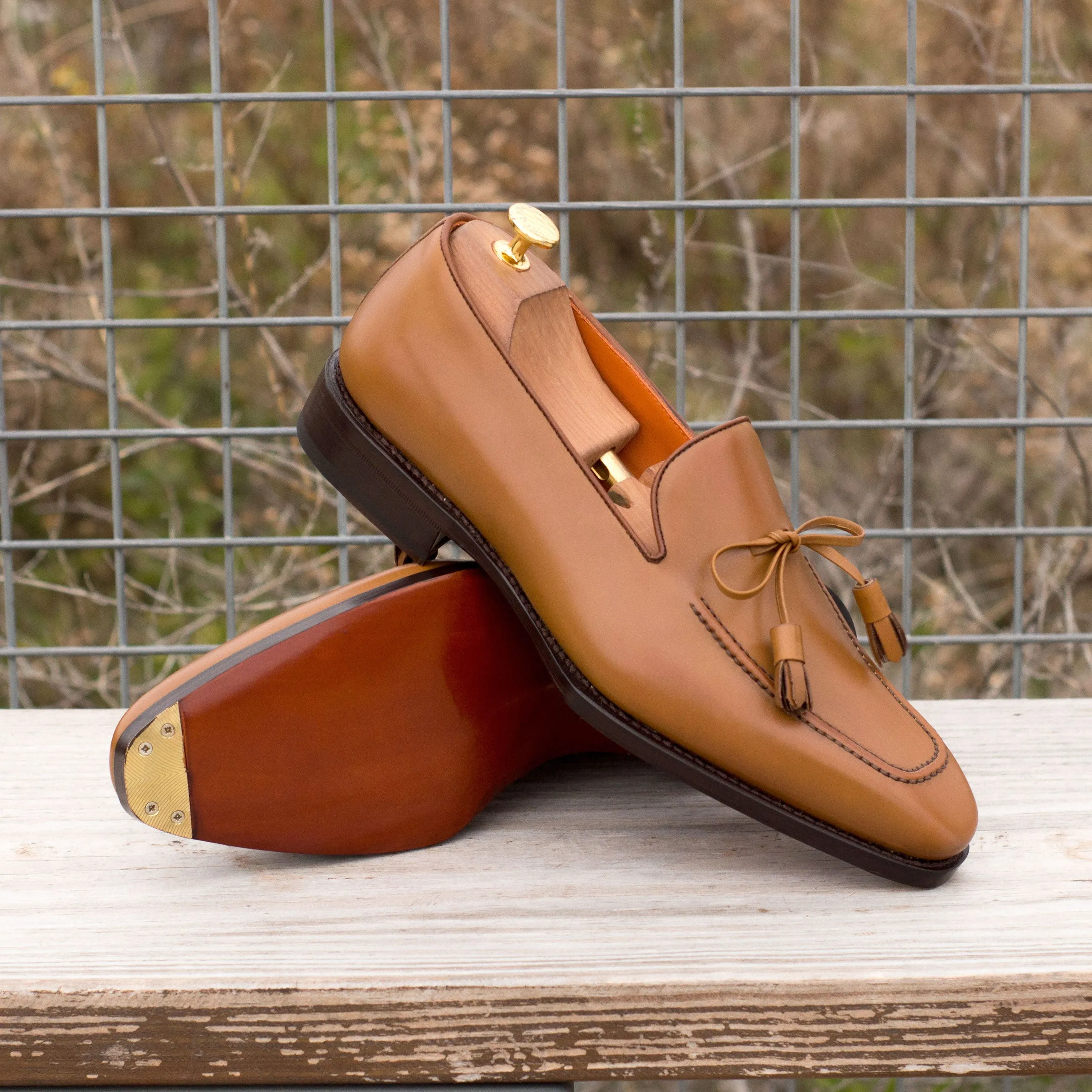 DapperFam Luciano in Cognac / Med Brown Men's Italian Leather Loafer