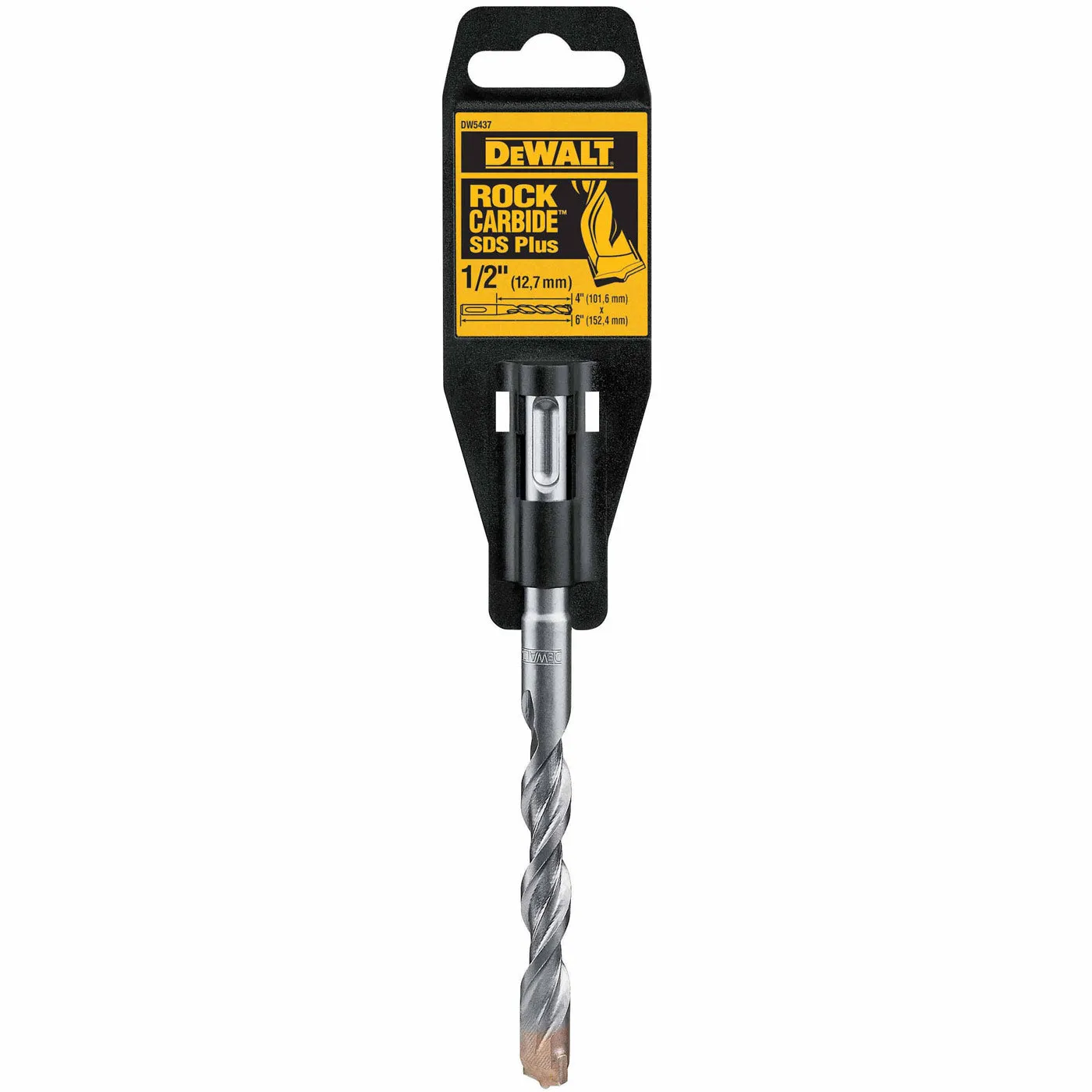 DeWalt DW5437 1/2" x 4" x 6" Rock Carbide SDS Plus Hammer Bit, 2 Cutter