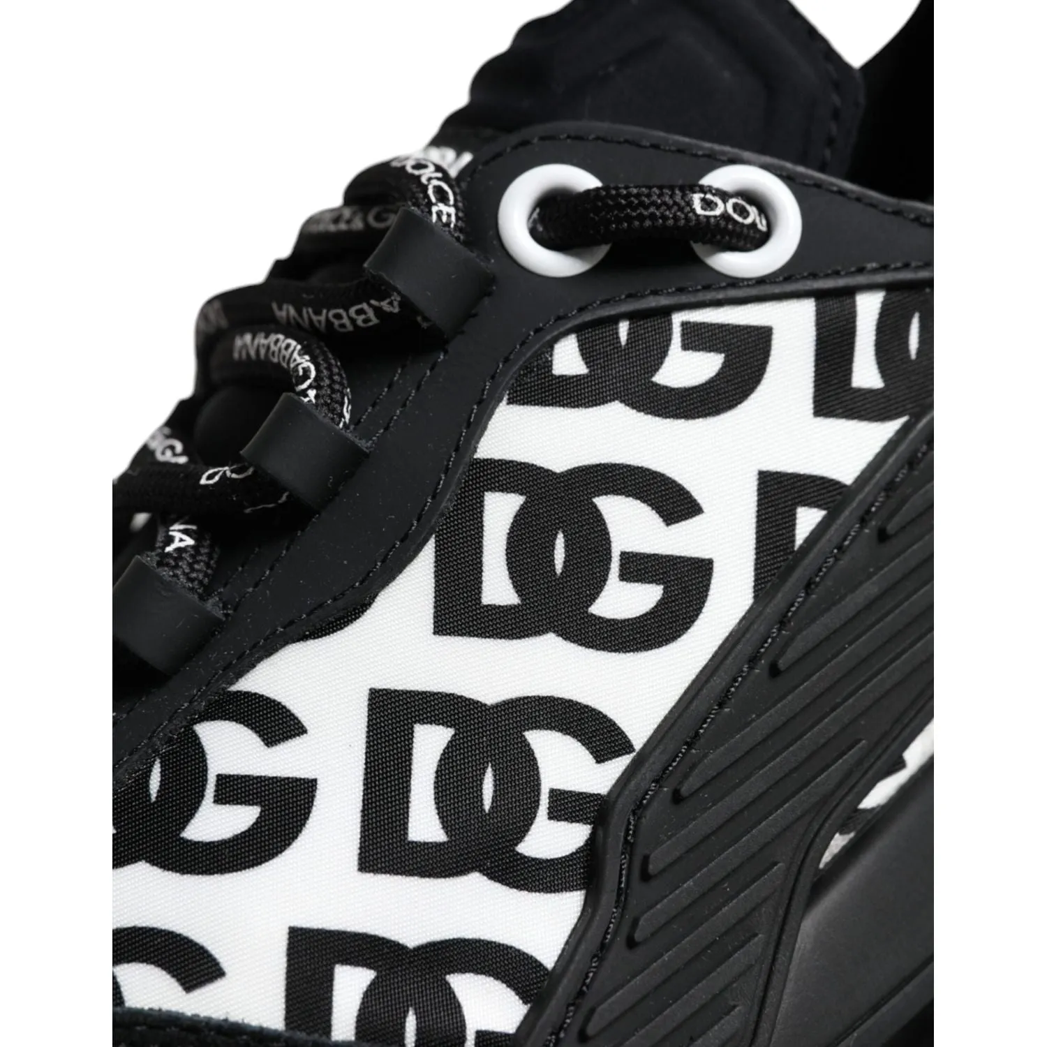 Dolce & Gabbana Black Logo Lace Up Low Top NS1 Sneakers Shoes