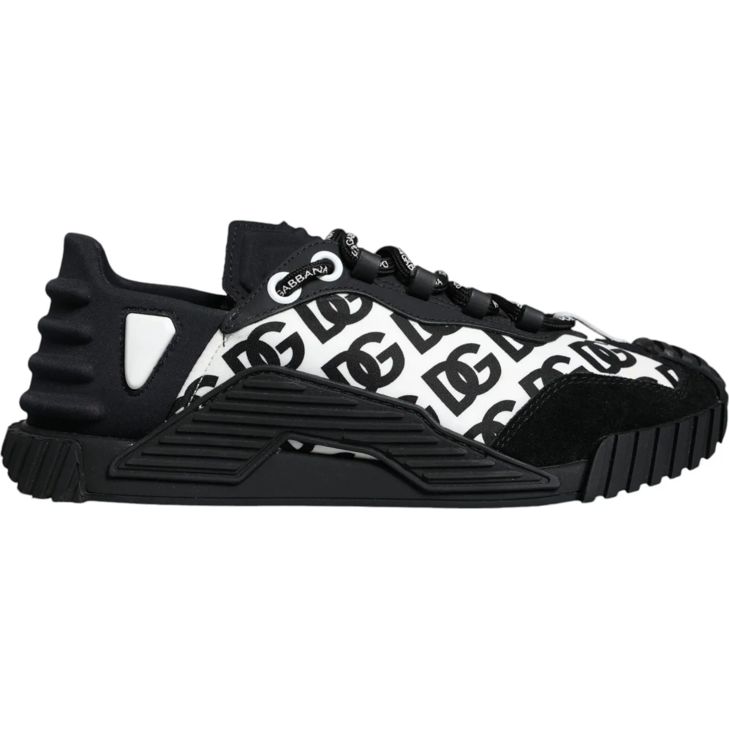 Dolce & Gabbana Black Logo Lace Up Low Top NS1 Sneakers Shoes