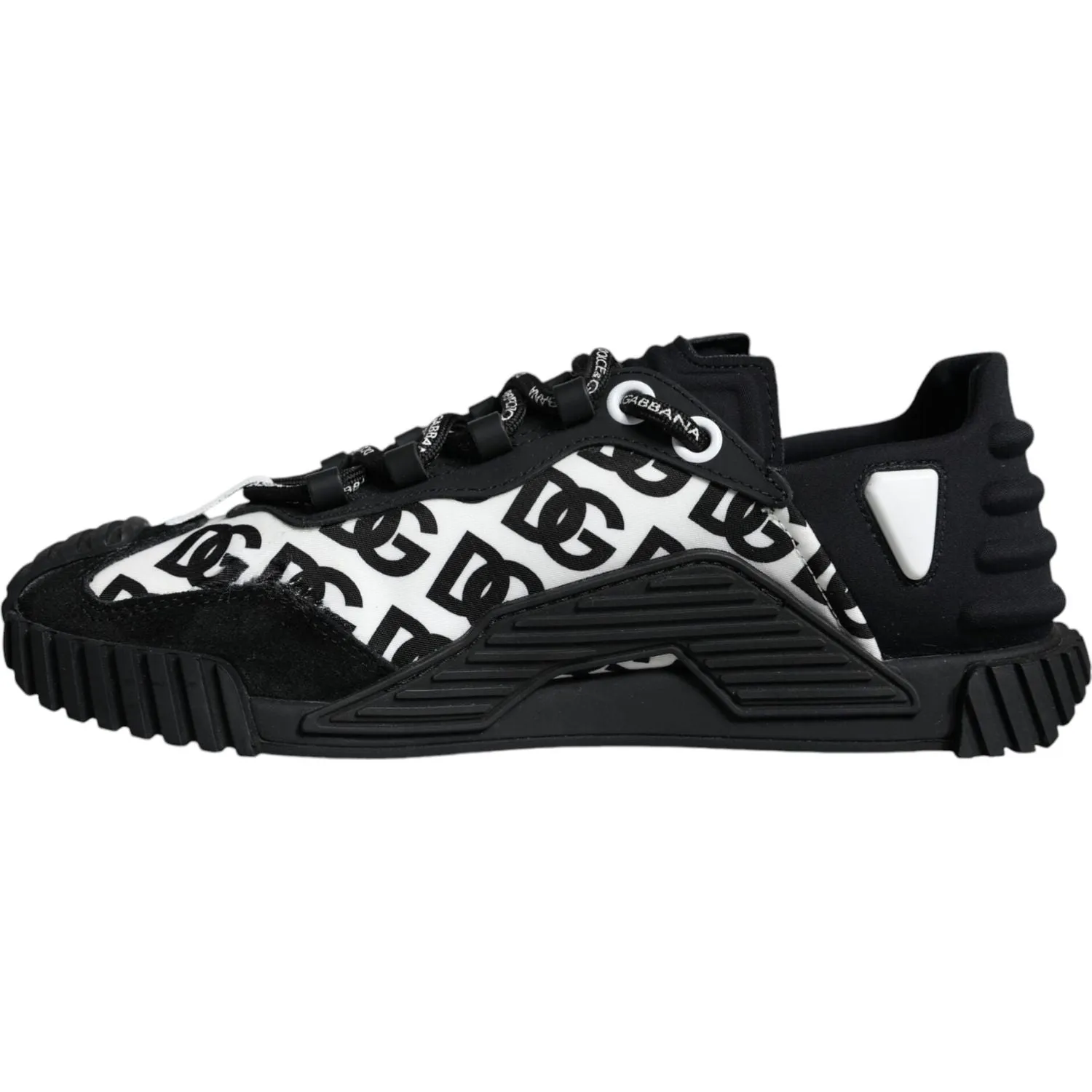 Dolce & Gabbana Black Logo Lace Up Low Top NS1 Sneakers Shoes