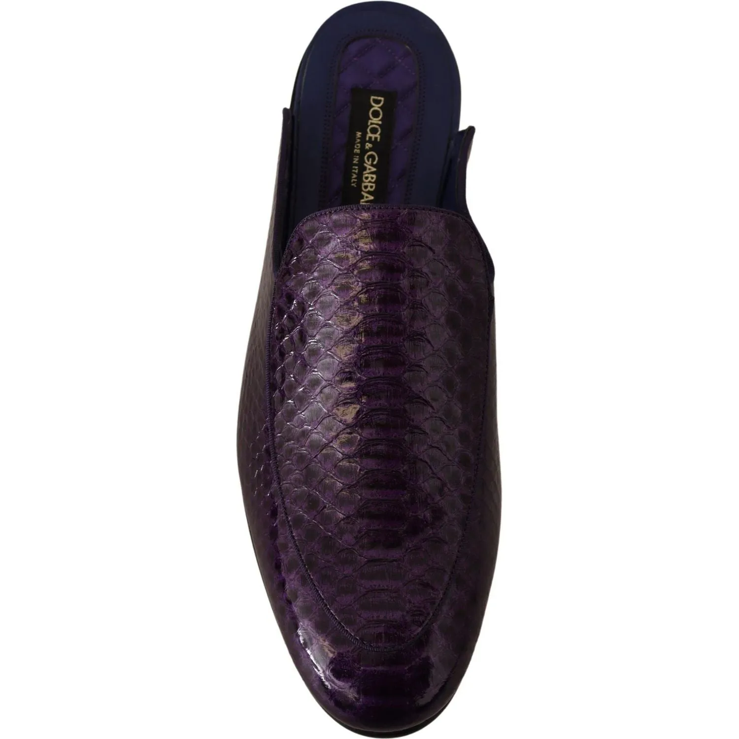 Dolce & Gabbana Purple Exotic Python Leather Slides