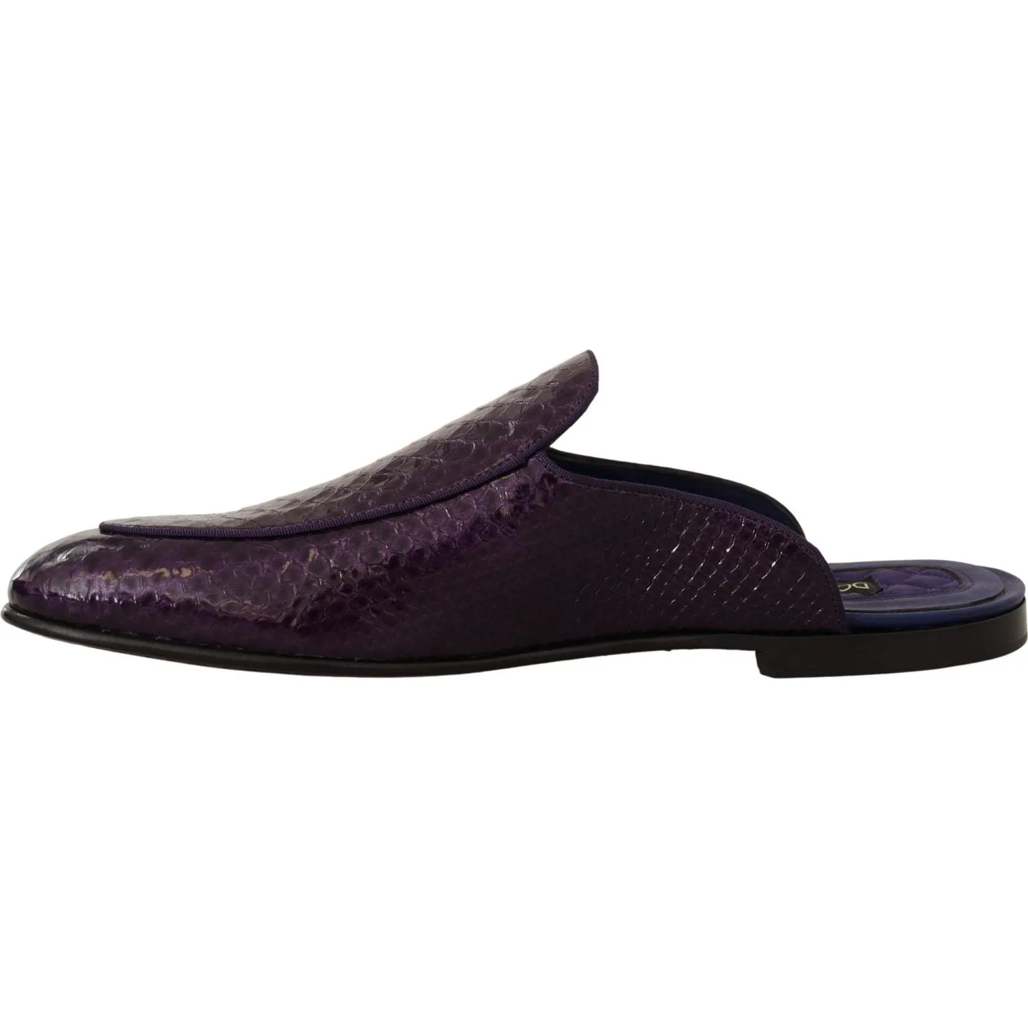 Dolce & Gabbana Purple Exotic Python Leather Slides