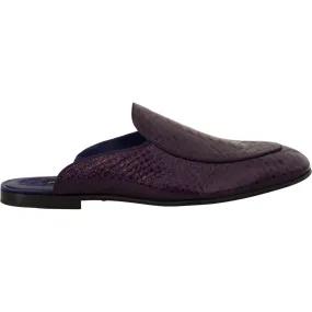 Dolce & Gabbana Purple Exotic Python Leather Slides