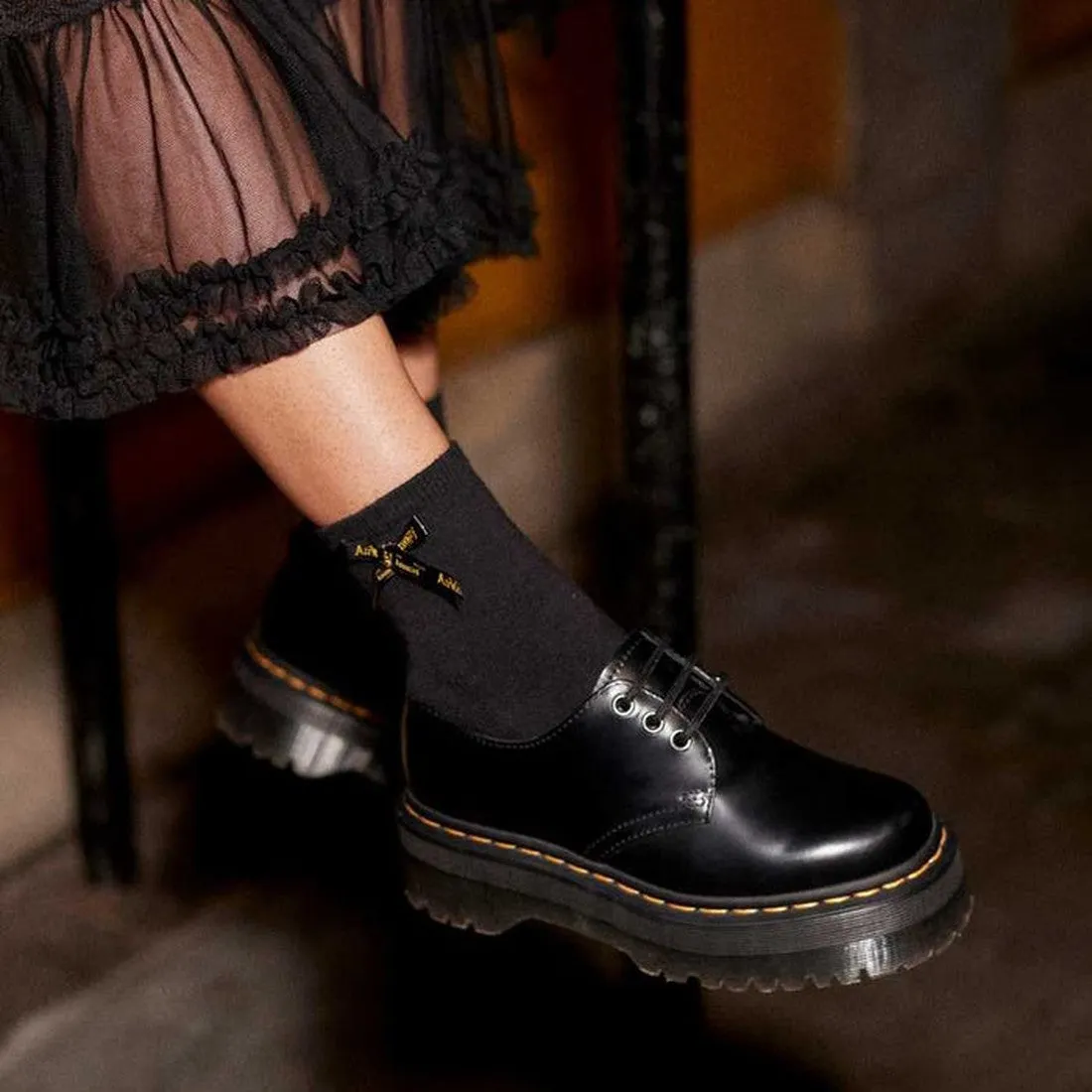 Dr Martens Ankle Bow Cotton Blend Socks Black