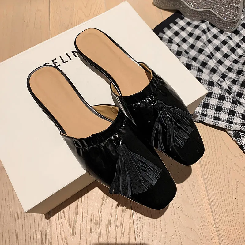 Elsa Womens Black Flat Mules