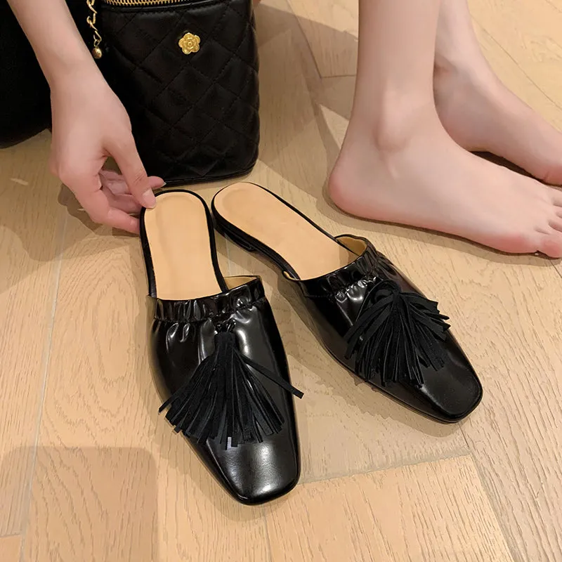 Elsa Womens Black Flat Mules