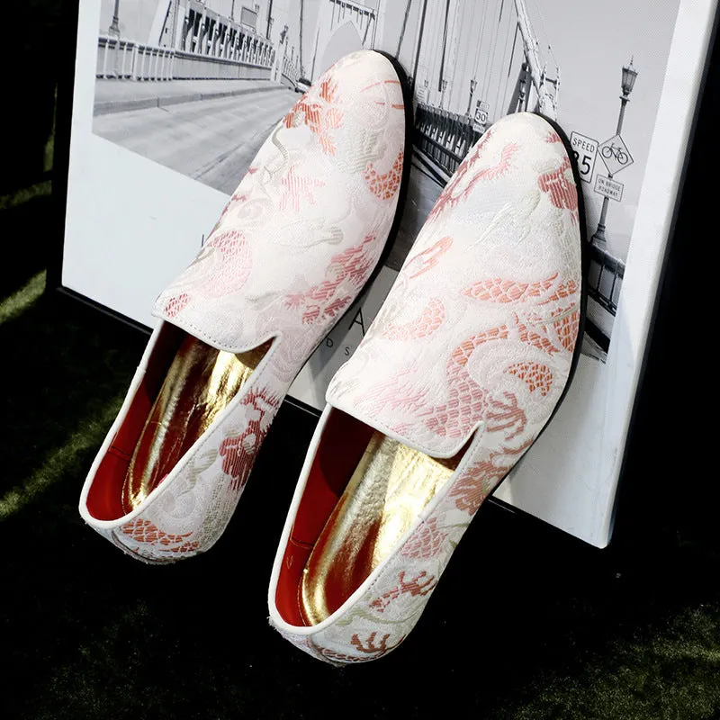 Embroidered Geometric Loafers Shoes