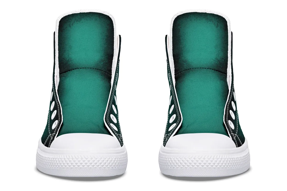 Enchanted Emerald High Tops - Classic Premium Canvas Shoes with Comfortable and Durable Soles