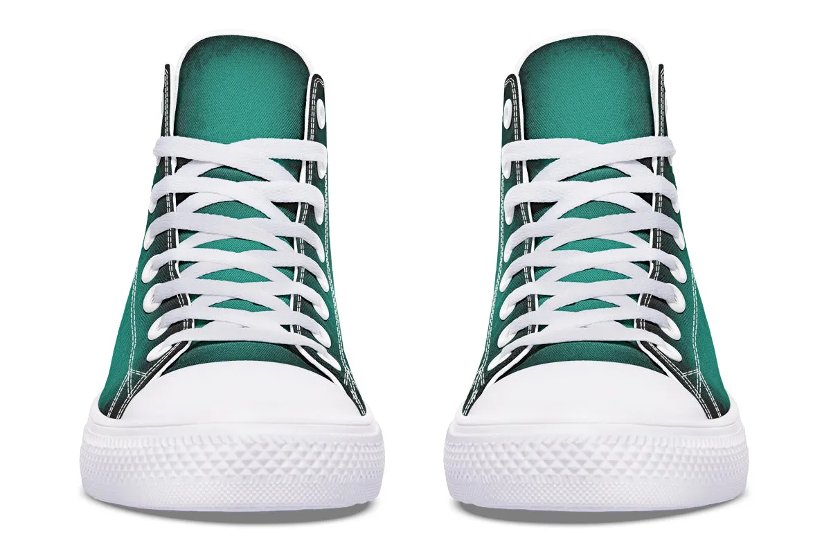 Enchanted Emerald High Tops - Classic Premium Canvas Shoes with Comfortable and Durable Soles