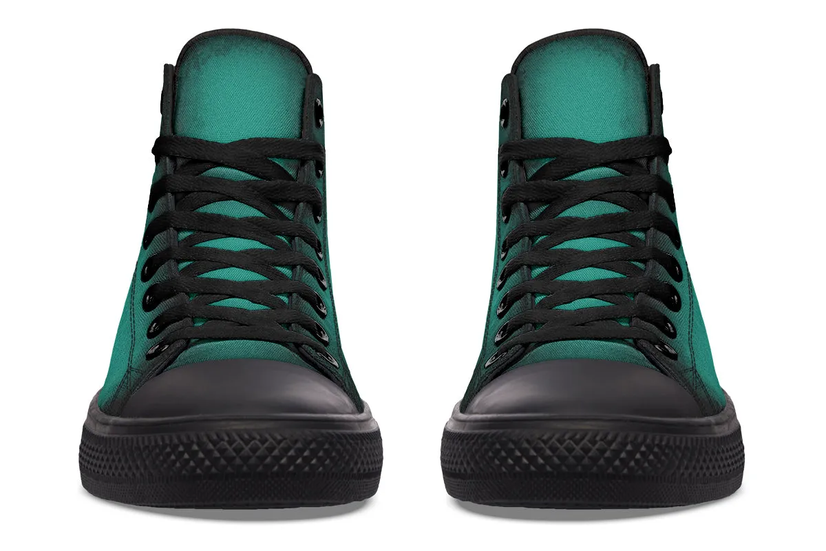 Enchanted Emerald High Tops - Classic Premium Canvas Shoes with Comfortable and Durable Soles