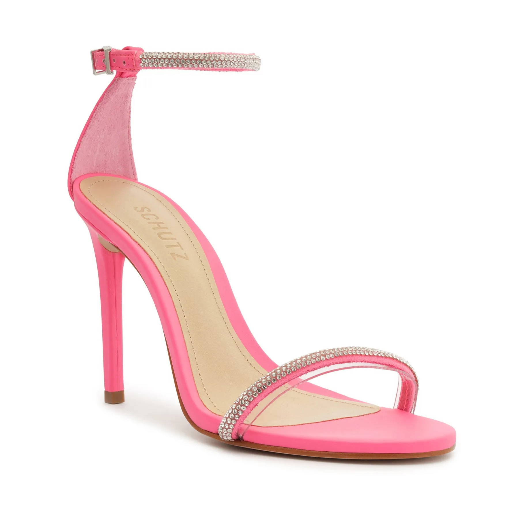 Fabienne Stretch Leather & Vinyl Sandal