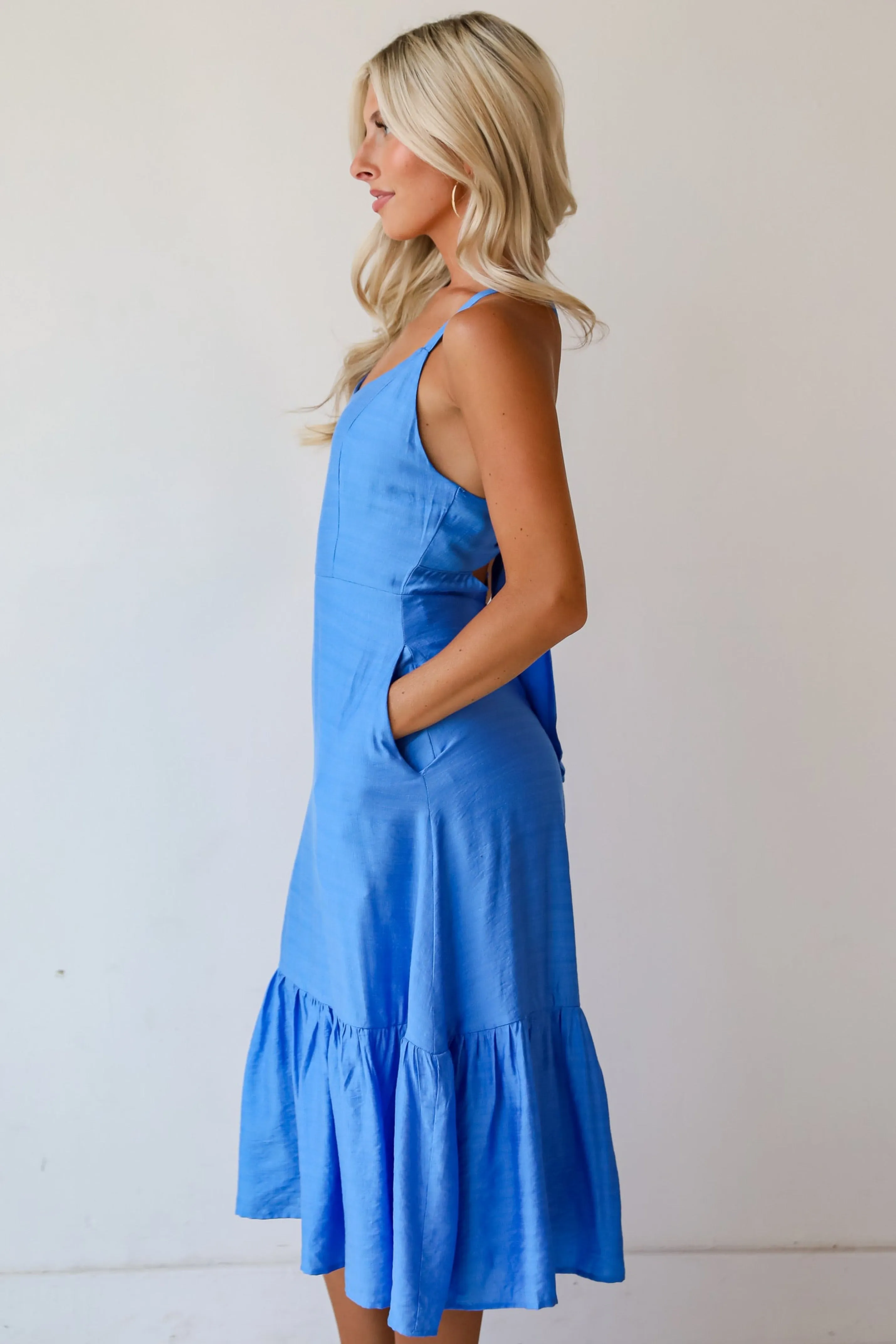 FINAL SALE - Cutest Spirit Blue Midi Dress