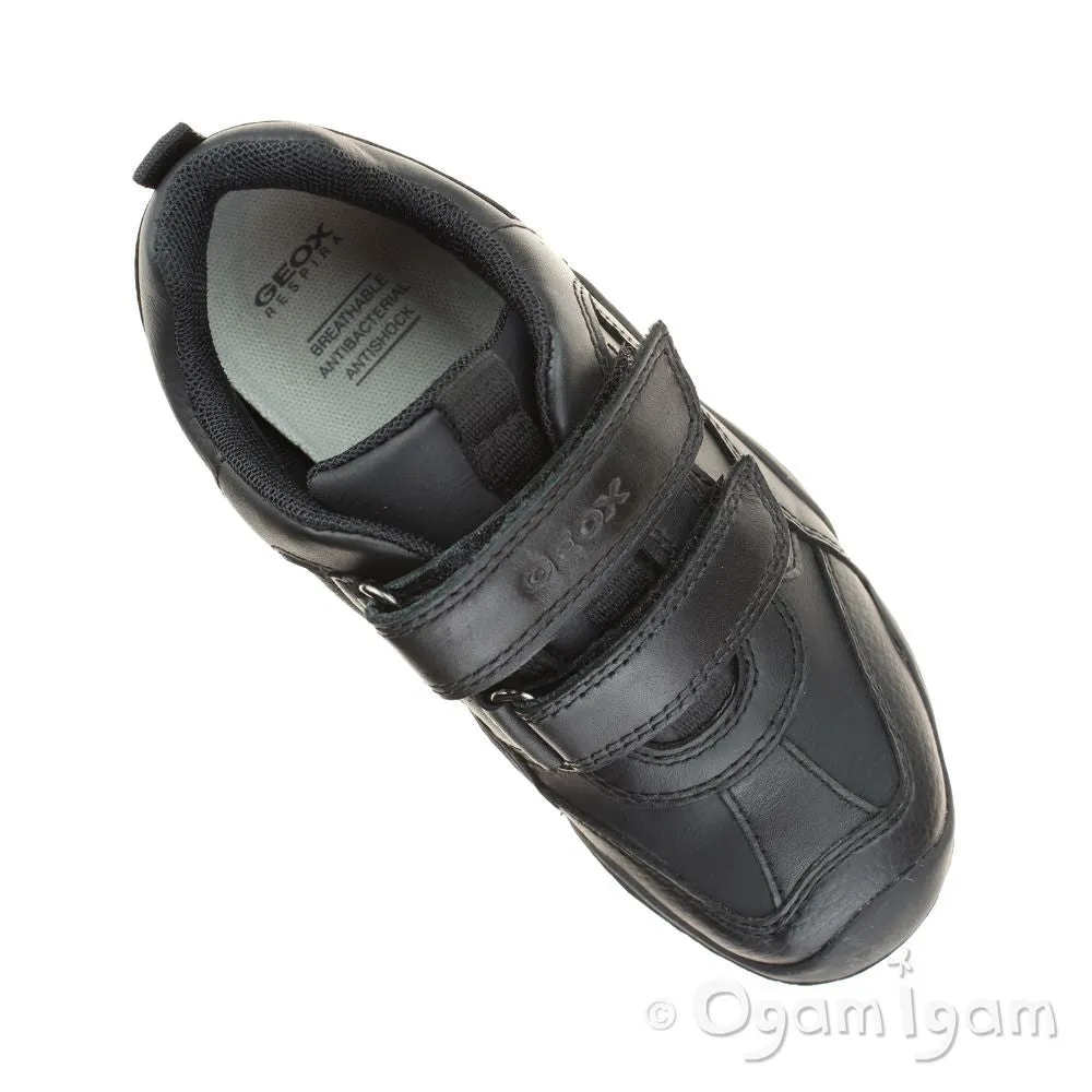 Geox Wader Boys Black School Shoe