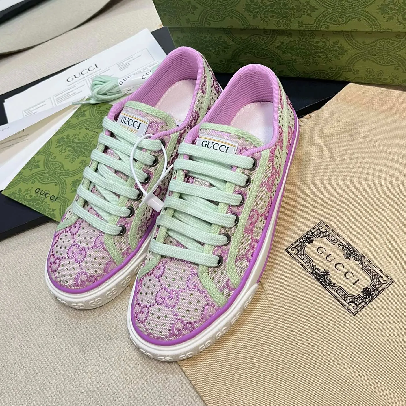 GG Sneaker Tennis 1977 White Bright Purple