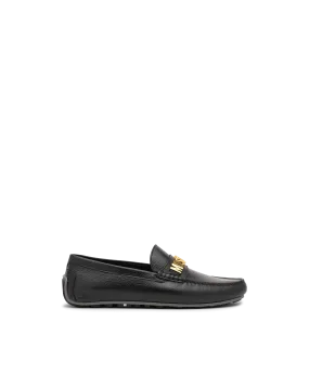 Gold Hardware Logo Loafers