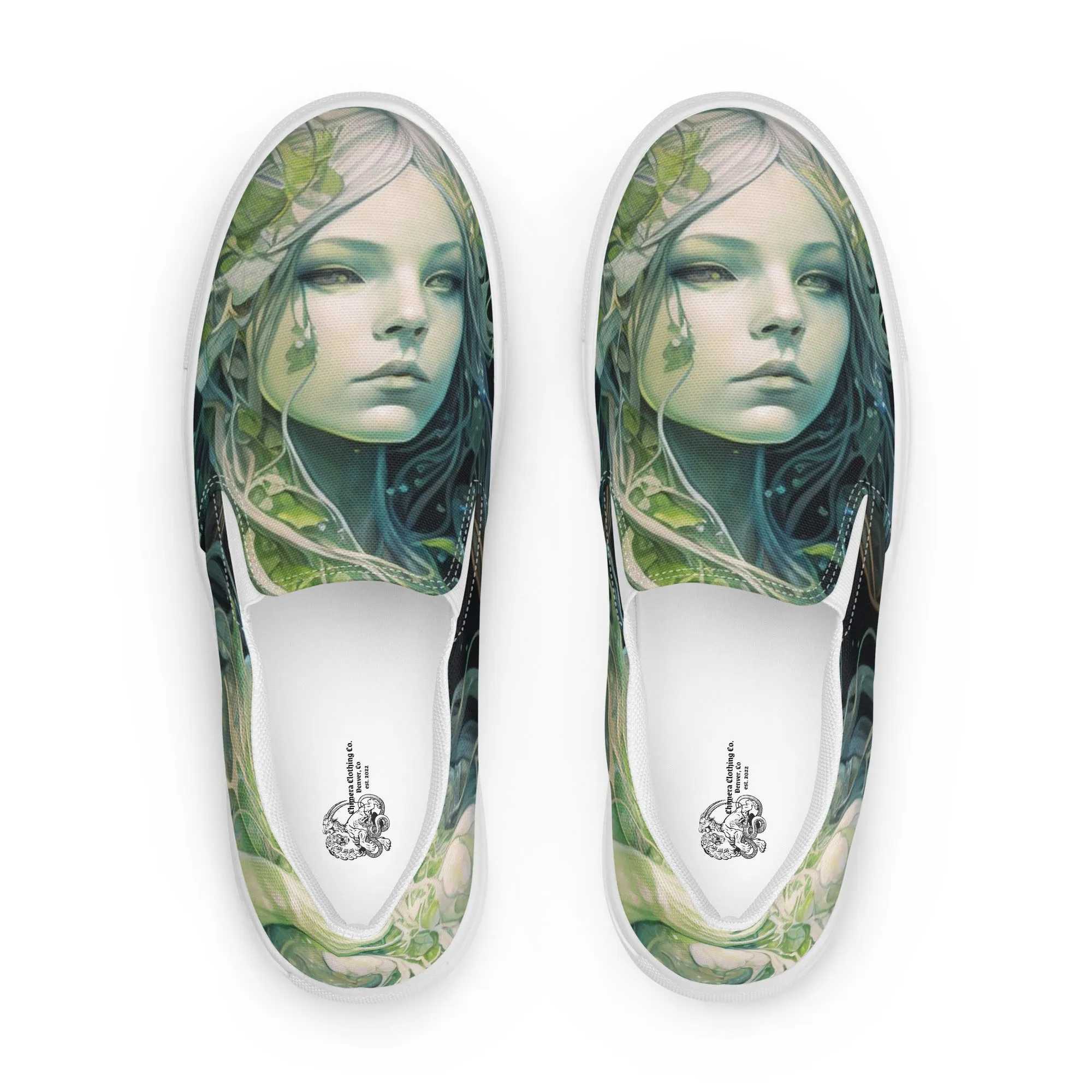 HANDMADE Earth Goddess #1 Men’s slip-on Slides canvas shoes