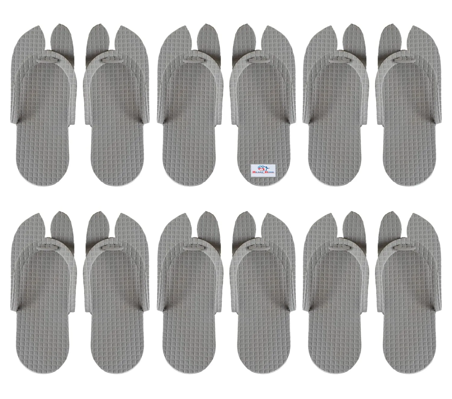 Heart Home Rubber Bathroom Slipper for Men & Women 6 Pair (Grey) 54HH4203.