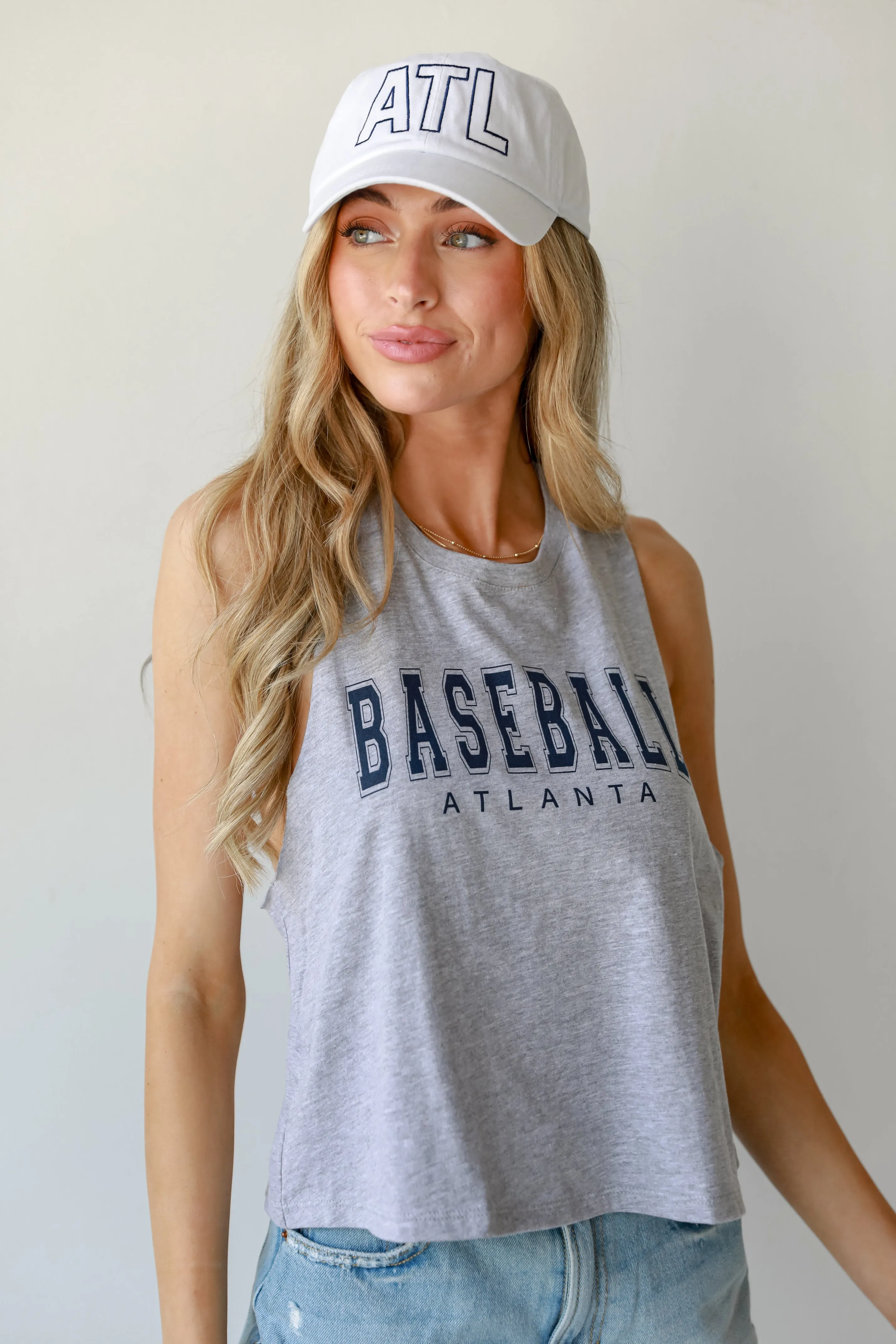 Heather Grey Baseball Atlanta Muscle Tank