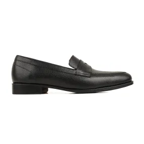 Hitachi - Men's Black Pebble Grain Leather Loafer