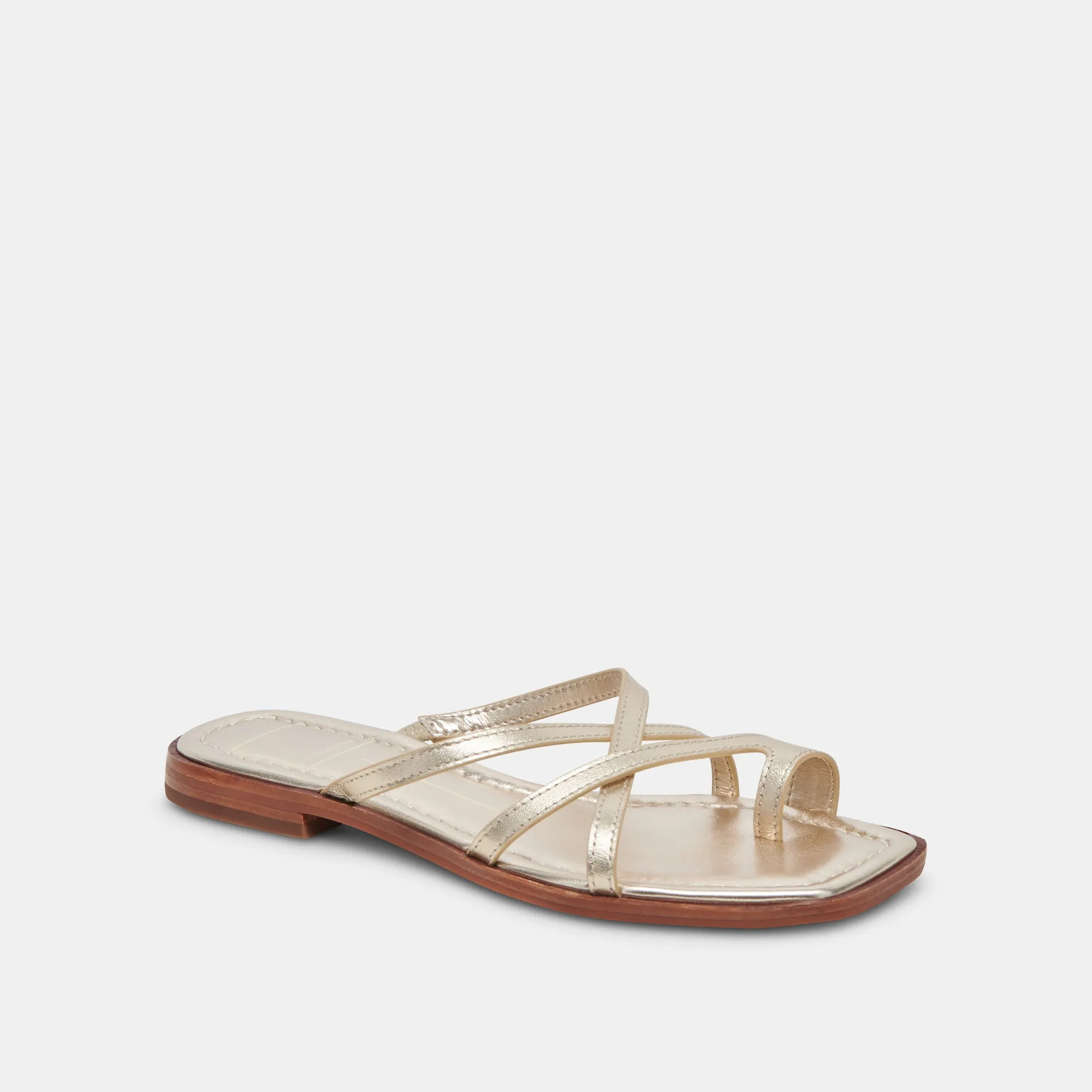 INDIGO SANDALS GOLD DISTRESSED LEATHER