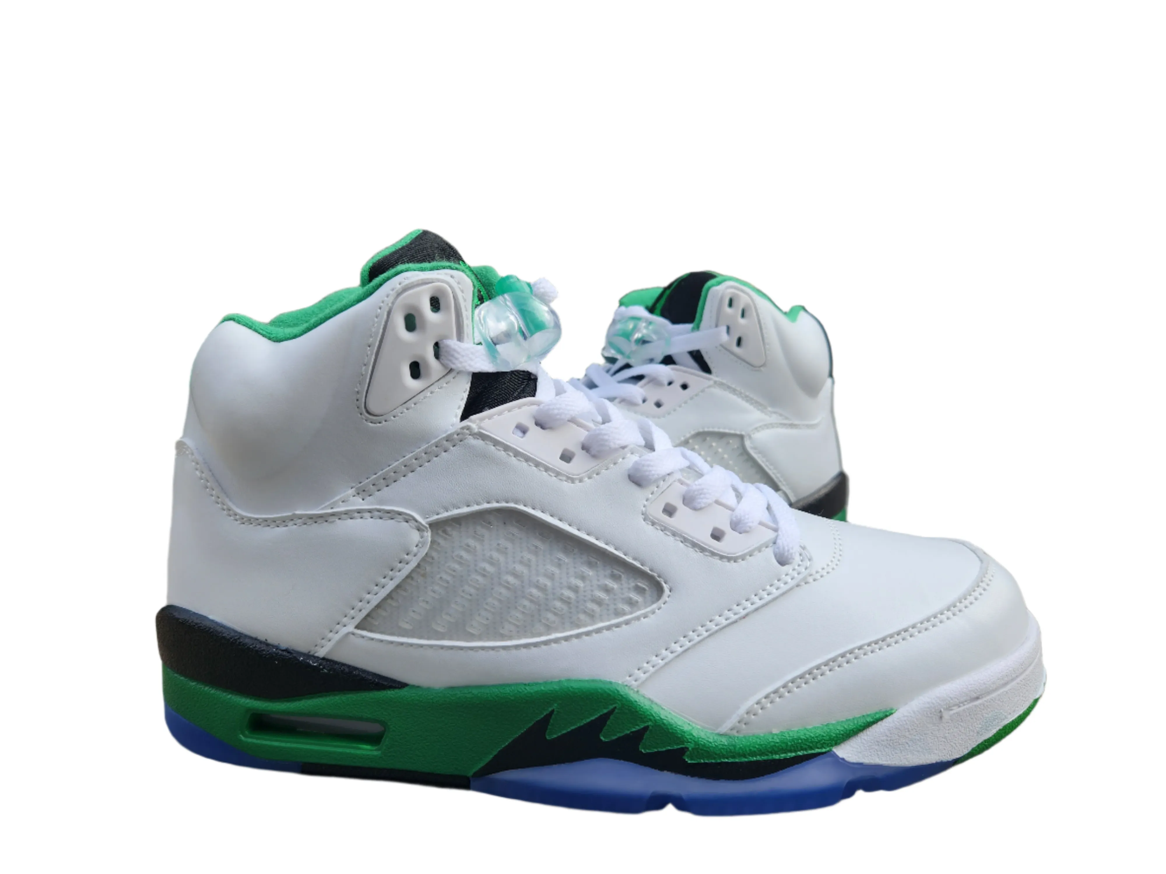 Jordan 5 white, green and black