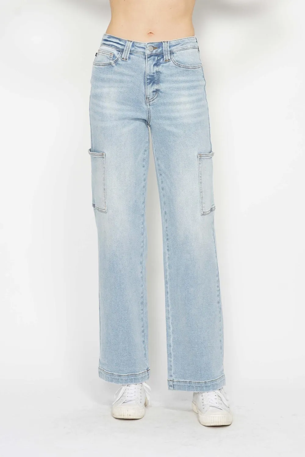 Judy Blue High Waist Straight Cargo Jeans [Online Exclusive]