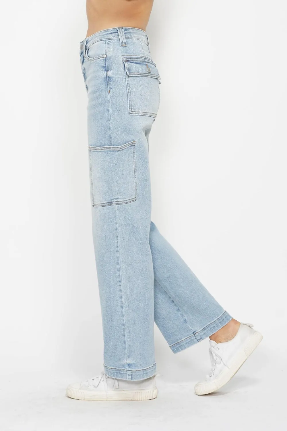 Judy Blue High Waist Straight Cargo Jeans [Online Exclusive]