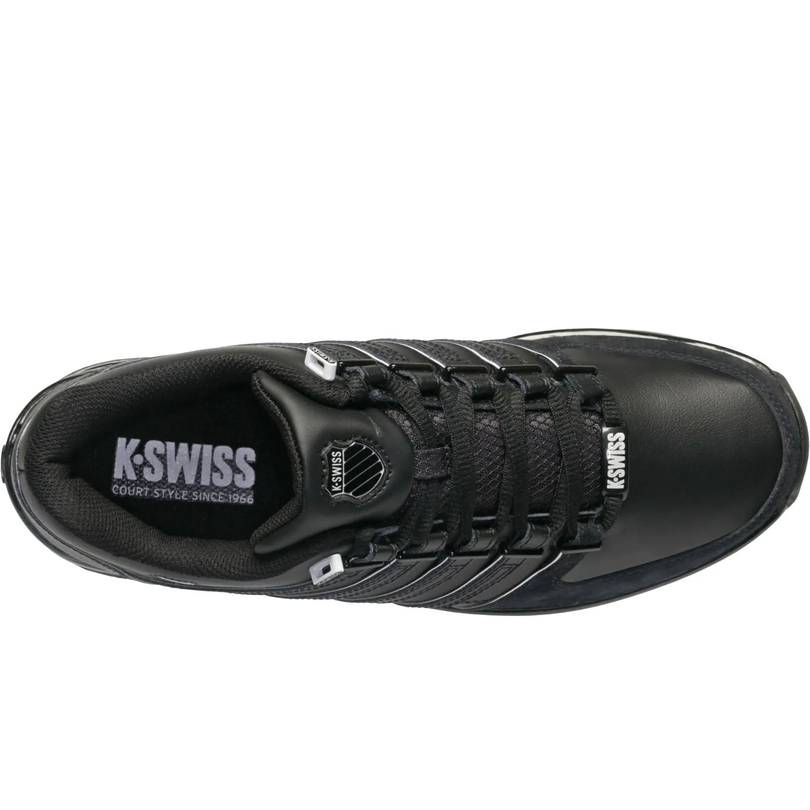 K-Swiss Mens Rinzler Leather Trainers - Black Monogram