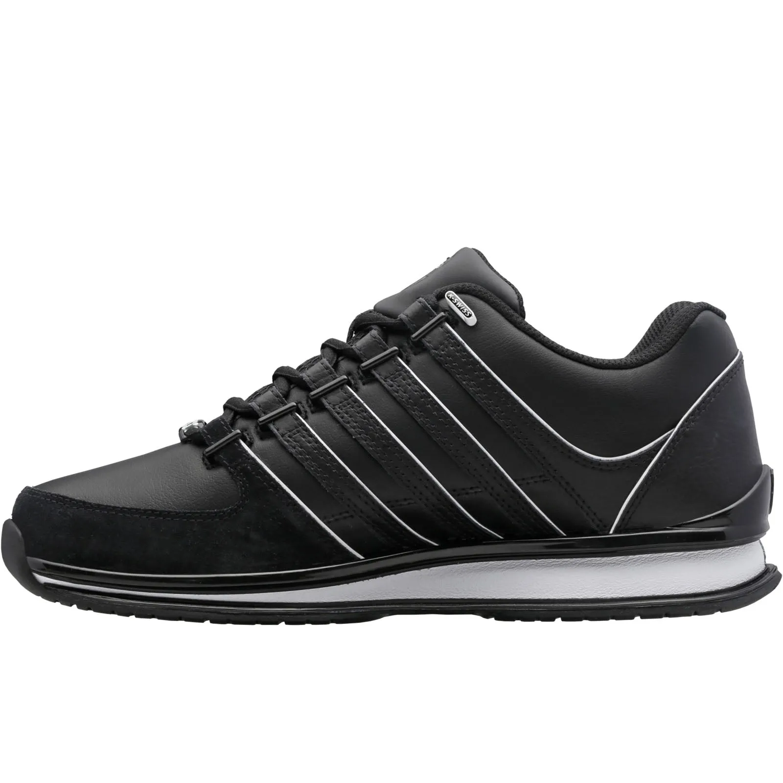 K-Swiss Mens Rinzler Leather Trainers - Black Monogram