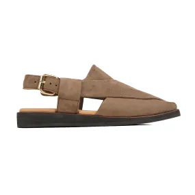 Kammie - Men's Light Brown Kid Suede Sandal