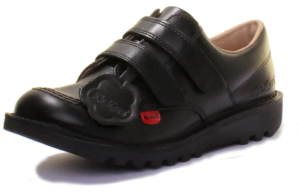 Kickers Velcro Strap In Black in Juniors UK Size 12 - 2.5