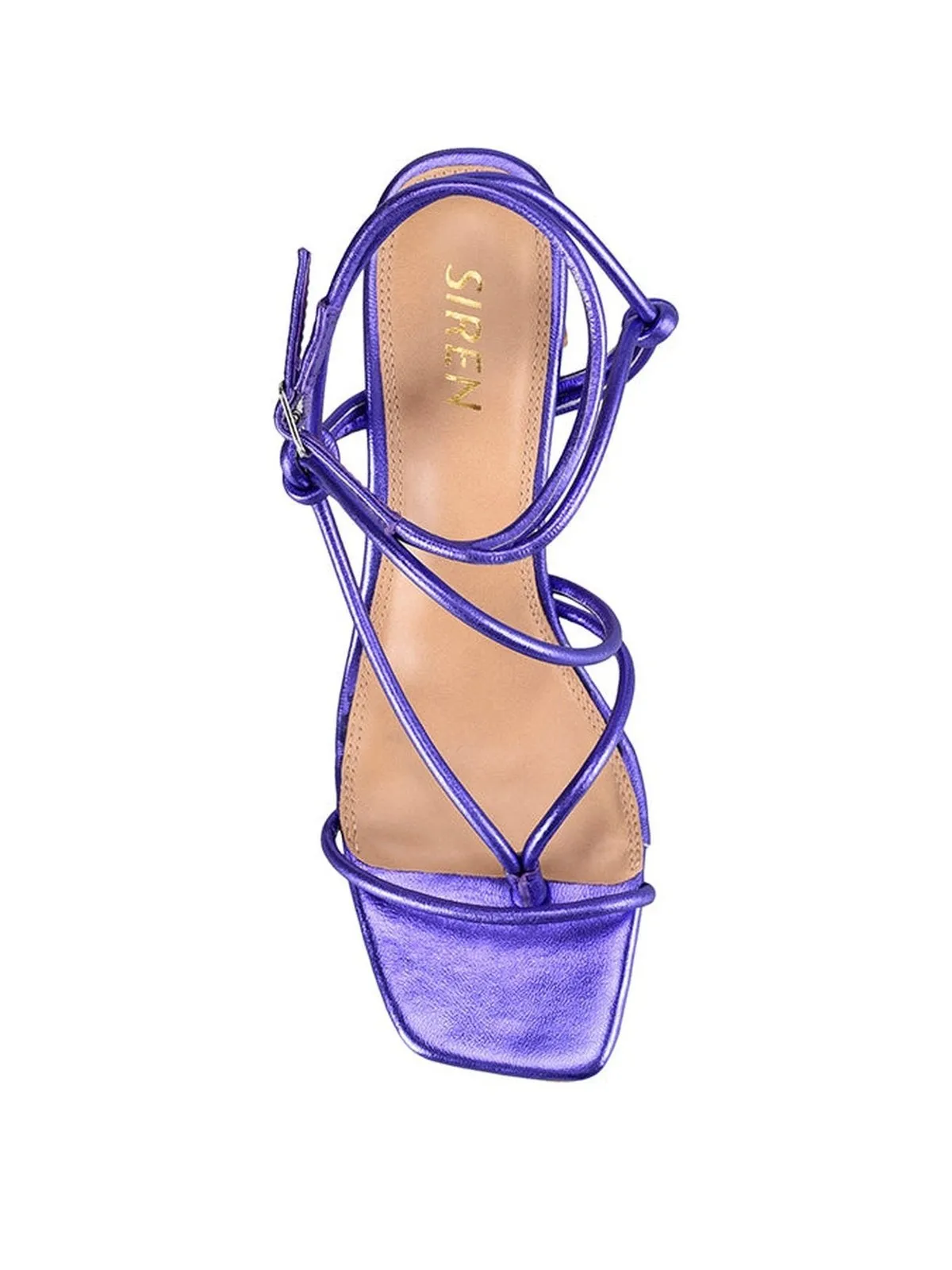 Kilby Block Heel Sandals - Purple Metallic Leather