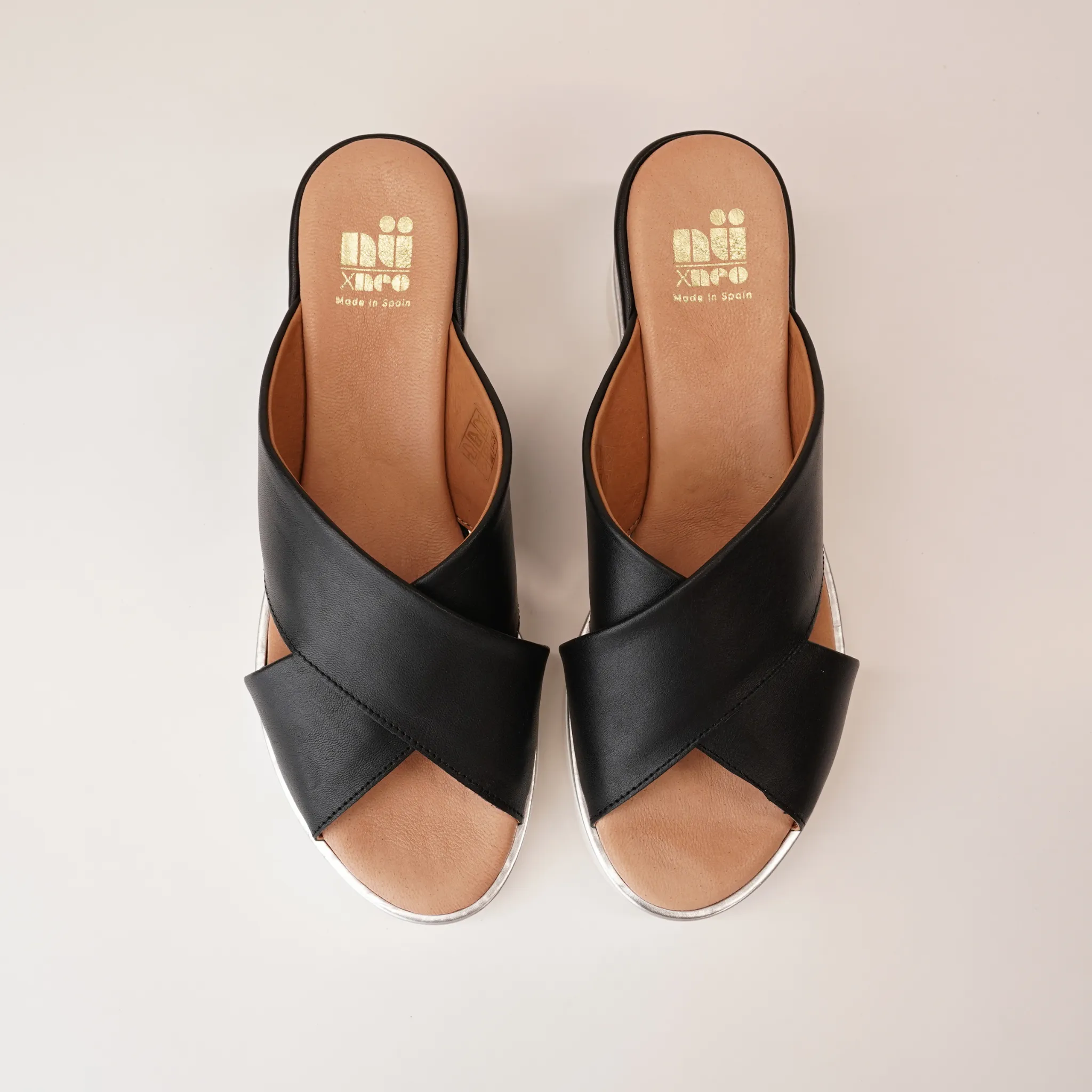 Kiren Black Leather Sandals