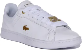 Lacoste Carnaby Pro In White Gold For Women