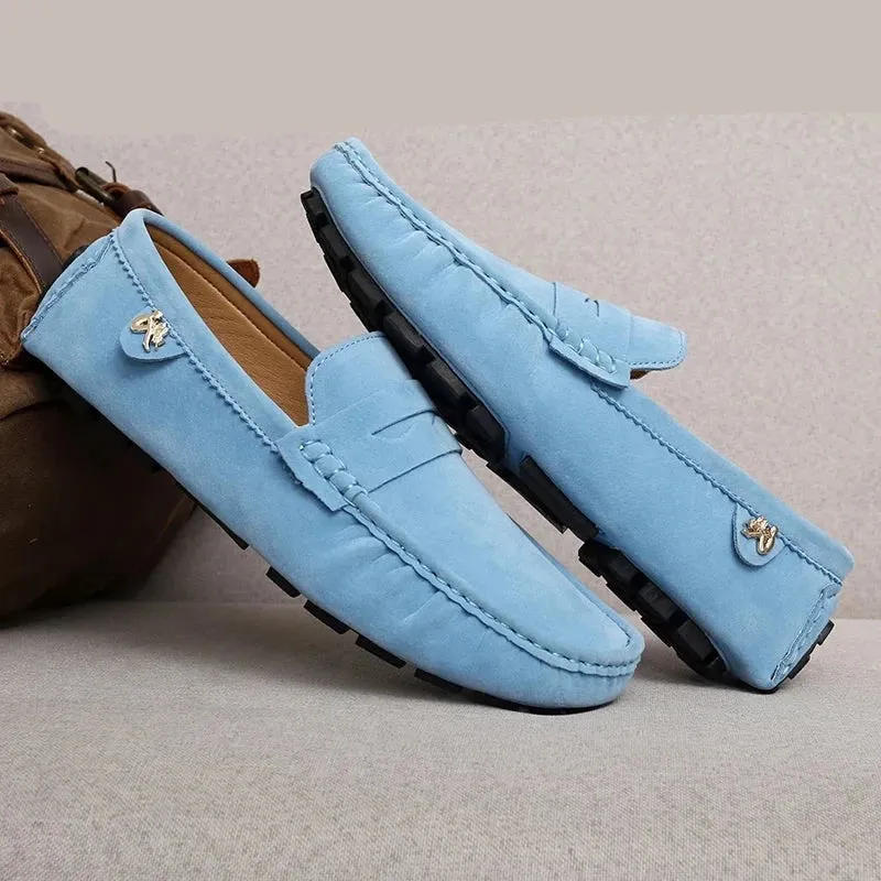 Large Size 48 Couple Shoes Slip-on Handmade Comfortable Breathable High Quality Leather Fashion Casual Loafers