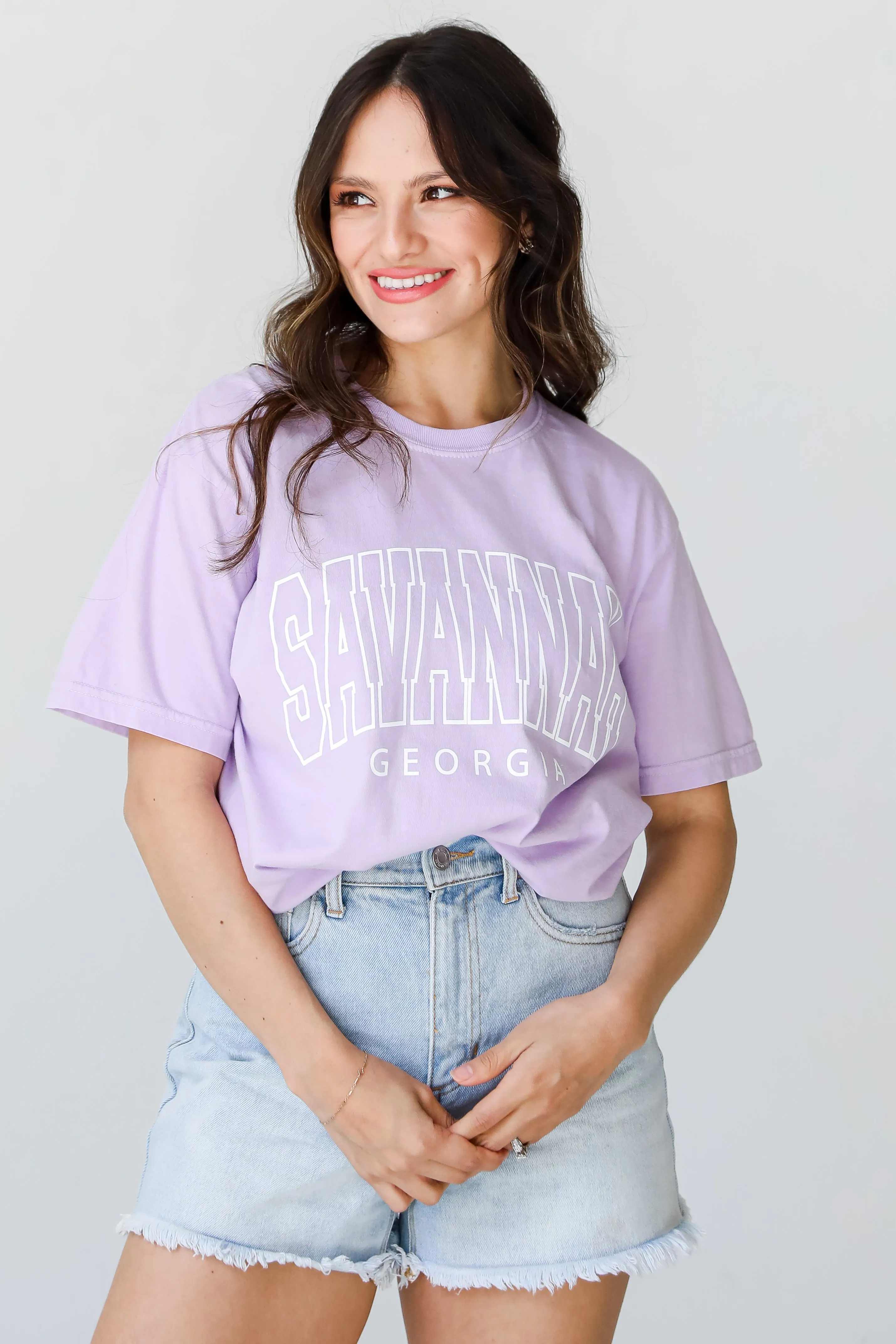 Lavender Savannah Georgia Block Letter Tee