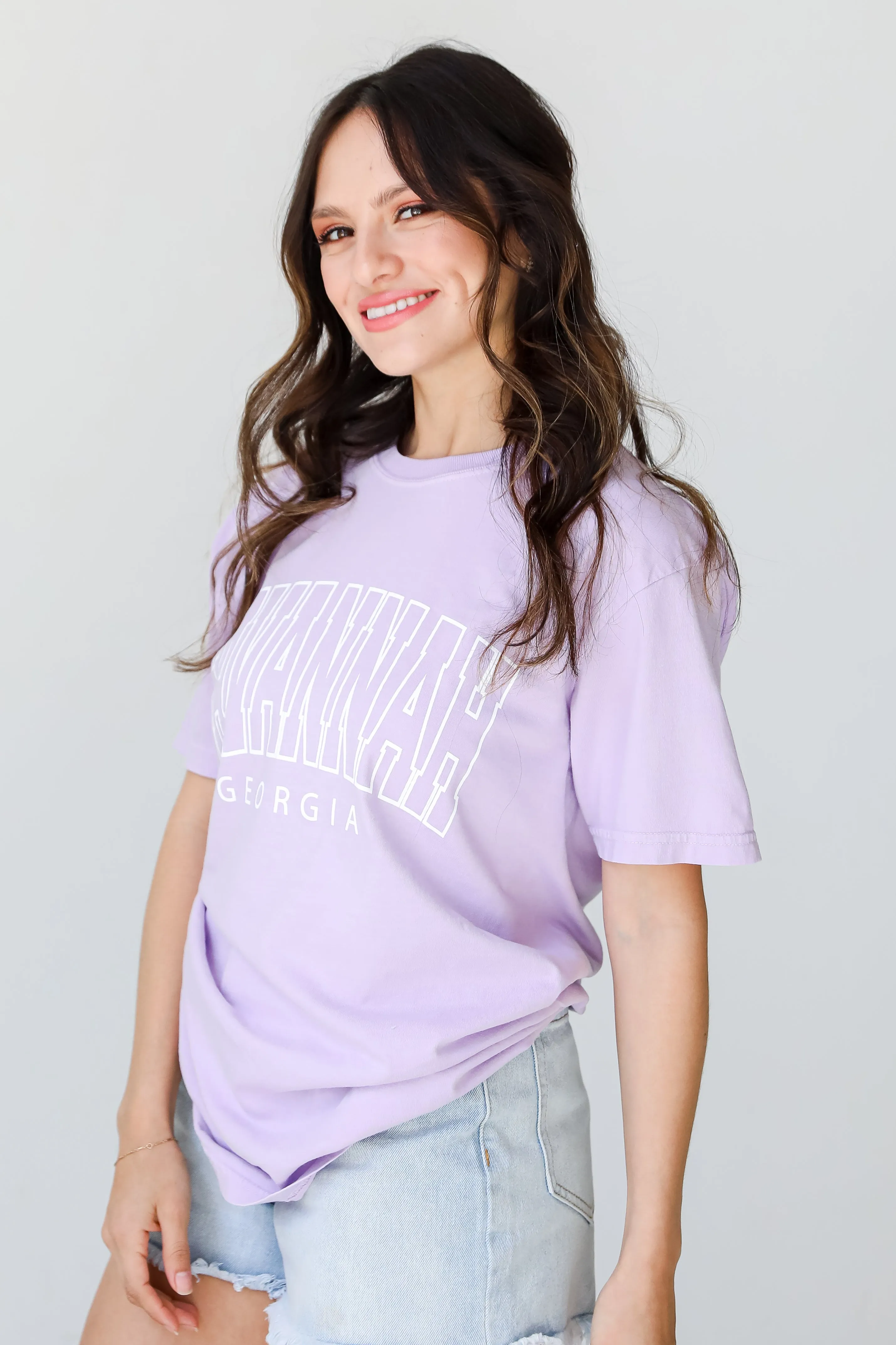 Lavender Savannah Georgia Block Letter Tee