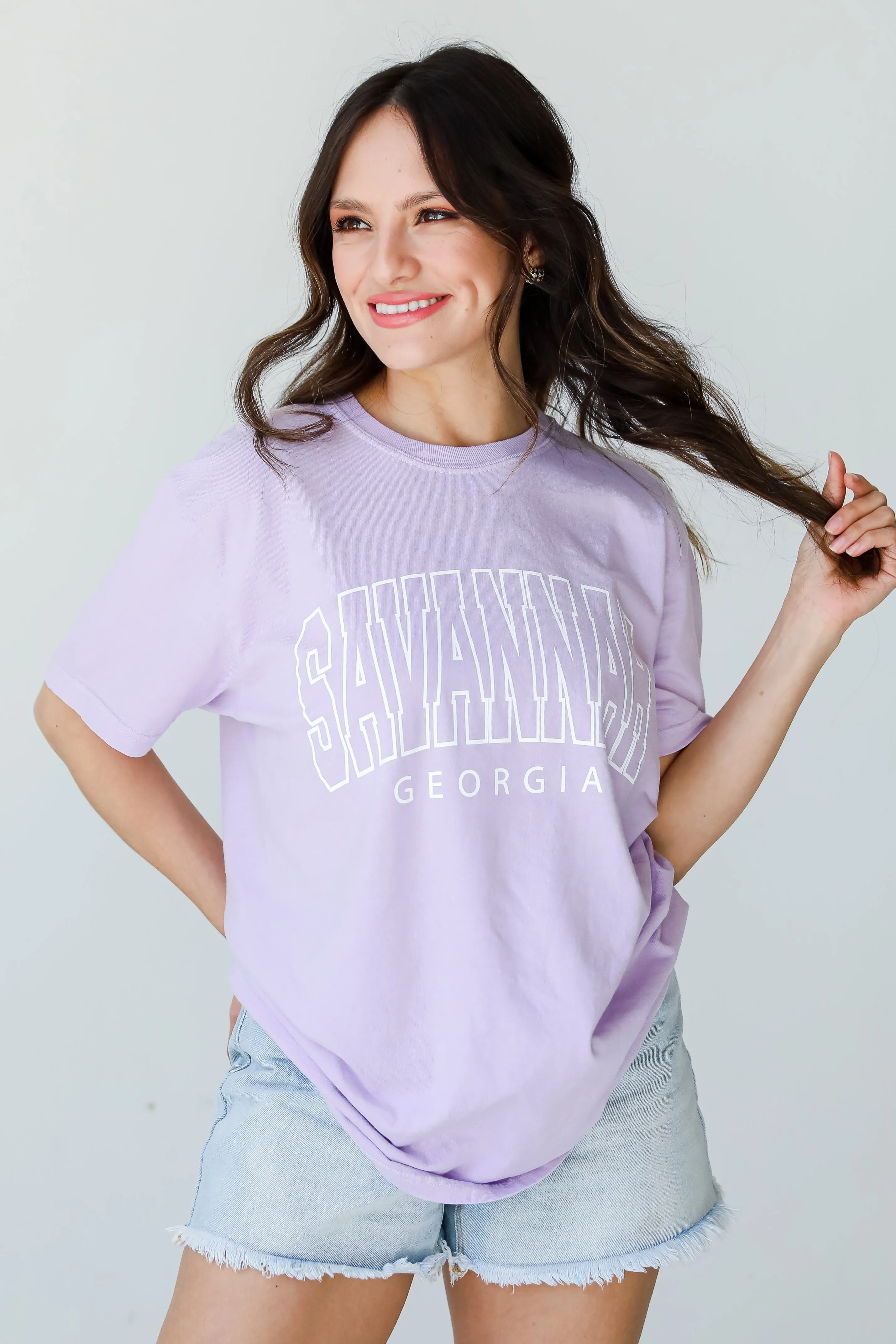 Lavender Savannah Georgia Block Letter Tee