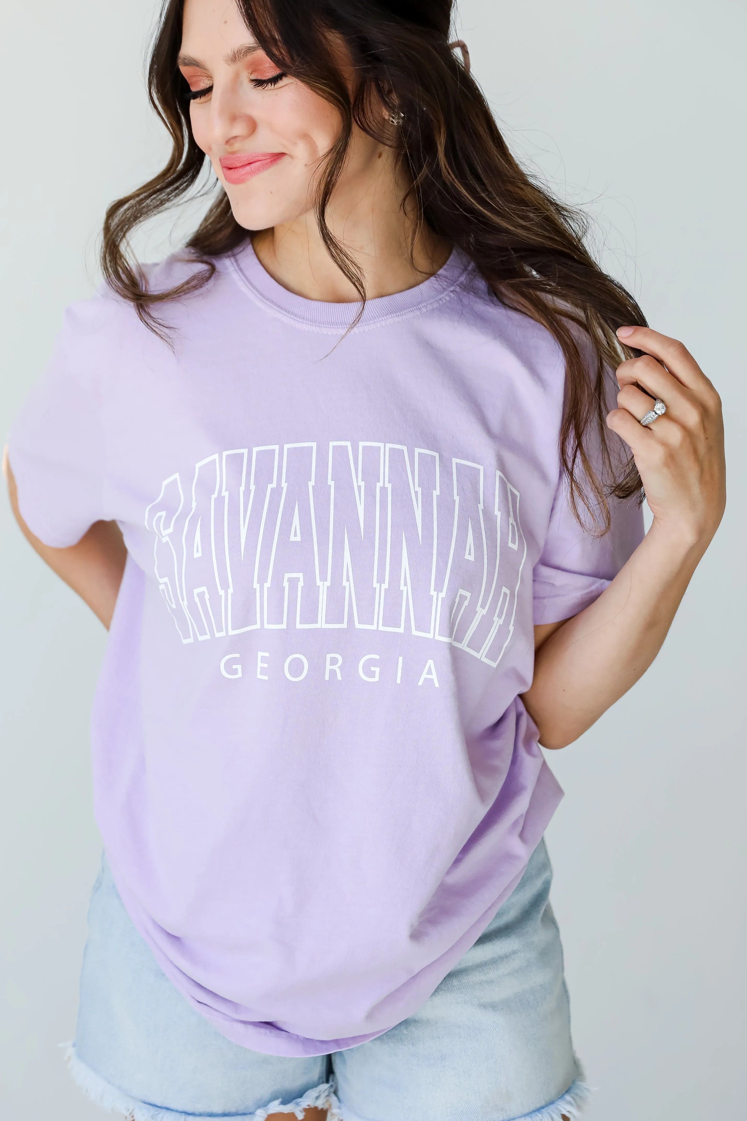 Lavender Savannah Georgia Block Letter Tee