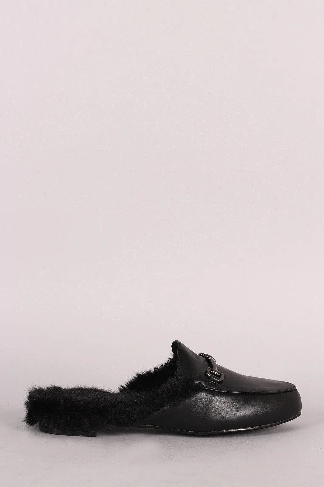 Leather Fur Lined Slip On Loafer