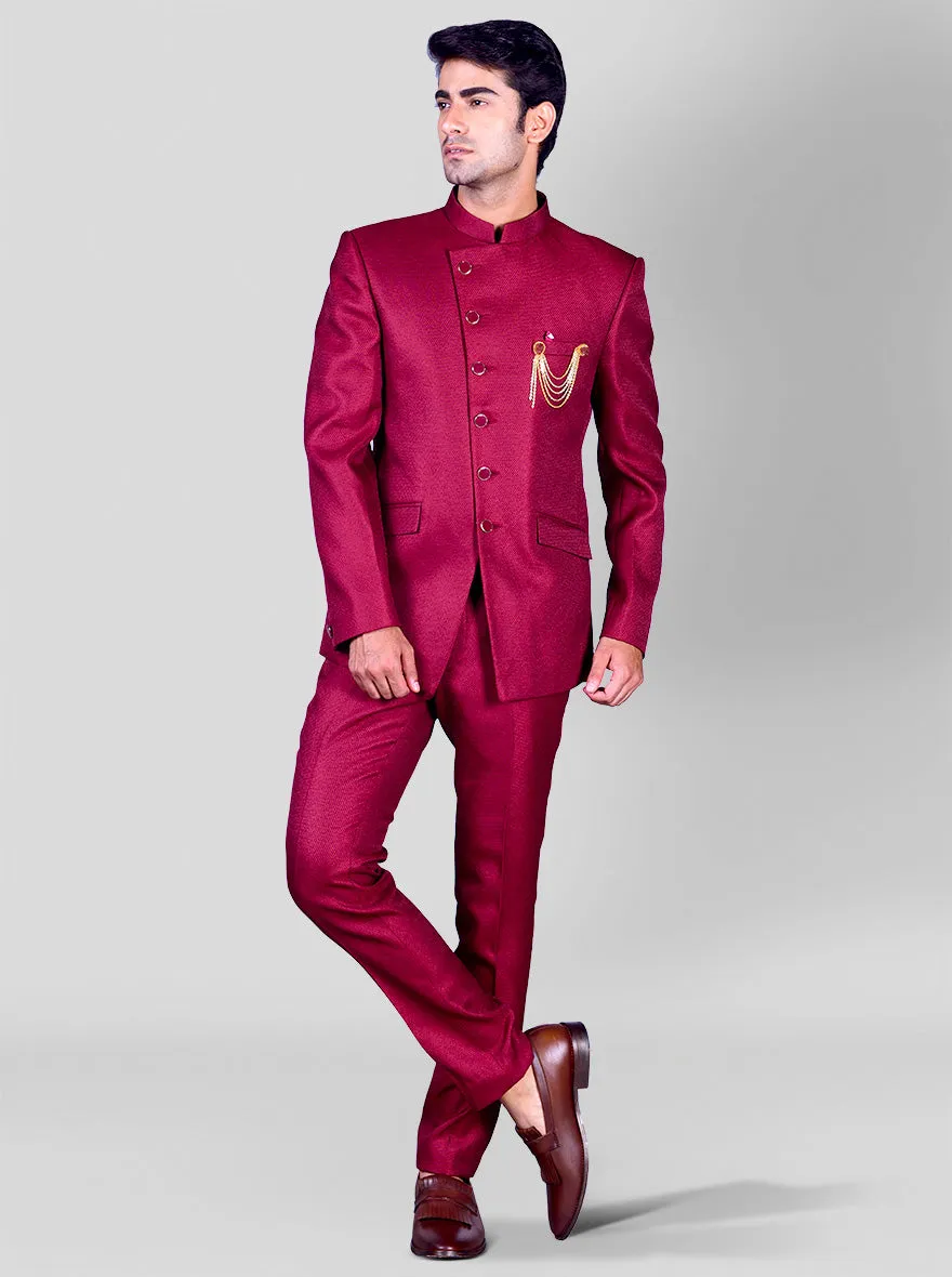 Maroon Jodhpuri Suit | JadeBlue