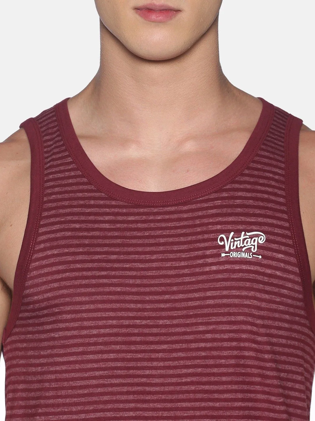 Maroon Sleeveless Vest Tank Top for Men